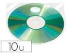 Q-Connect - 10 Enveloppes CD/DVD adhésives - Transparent