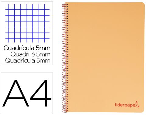 Papeterie Scolaire : Cahier spirale liderpapel a4 micro wonder 240 pages 90g 5x5mm 4 trous 5 bandes couleurs orange