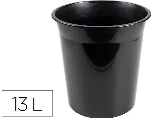 Fourniture de bureau : Corbeille papier q-connect plastique resistant 13l coloris noir opaque