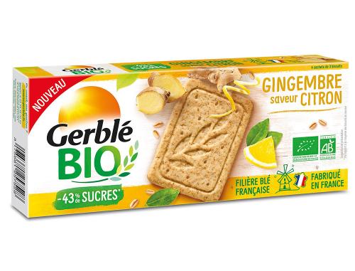 Papeterie Scolaire : biscuits gerble bio gingembre saveur citron 33g