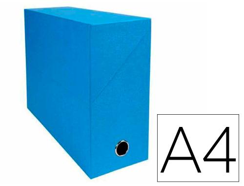 Fourniture de bureau : Boite de transfert exacompta iderama dos 120mm A4 25x33cm avec œillet préhension carton recouvert papier toile 16/10e - Bleu