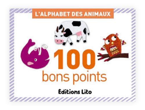 Papeterie Scolaire : Bon point éditions lito alphabet animaux texte pédagogique au verso 79x57mm boîte 100 unités