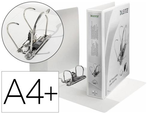 Classeur personnalisable à levier Leitz A4 maxi dos 65mm coloris blanc