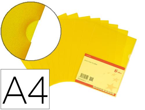 Pochette coin esselte polypropylène grainé 12/100e A4 coloris jaune boîte 100