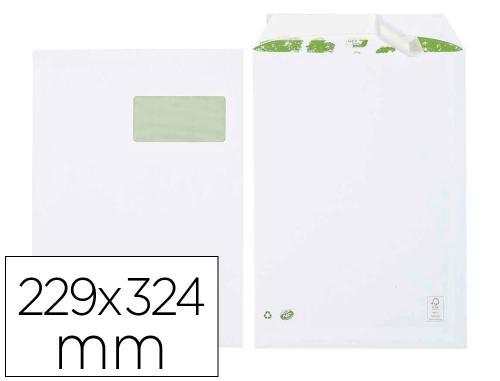 Papeterie Scolaire : Pochette gpv blanche recyclée 90g c4 229x324mm fenêtre 50x110mm boîte 250