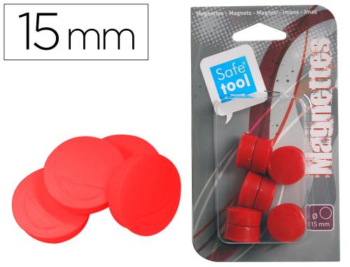 Papeterie Scolaire : Aimant safetool rond afficher signaler diamètre 15mm coloris rouge blister de 10