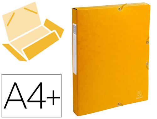 Fourniture de bureau : Boîte classement exacompta exabox carte lustrée 7/10e a4+ 25x33cm dos 2,5cm coloris jaune