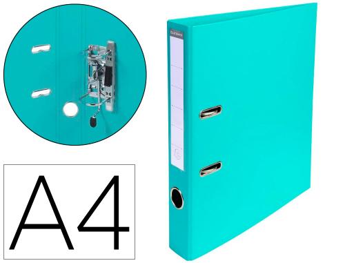 Classeur levier exacompta carton recouvert pvc a4 32x29cm dos 5cm étiquette porte-étiquette coloris vert clair