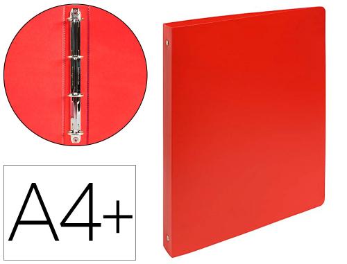 Classeur exacompta opak 4 anneaux 30mm polypropylène mat a4+ 32x26,8cm dos 4cm coloris rouge