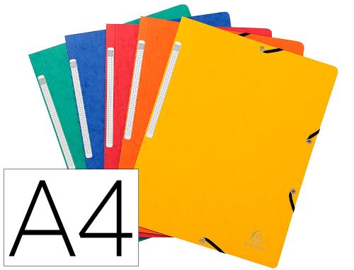 Chemise exacompta sans rabat carte lustrée 4,5/10e format a4 élastique étiquette dos coloris assortis