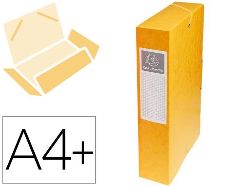 Fourniture de bureau : Boîte classement exacompta exabox carte lustrée 7/10e a4+ 25x33cm dos 6cm coloris jaune