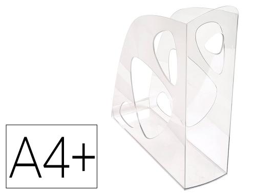 Fourniture de bureau : Porte-revues exacompta ecomag polystyrène solide stable format a4+ oeillet préhension cristal