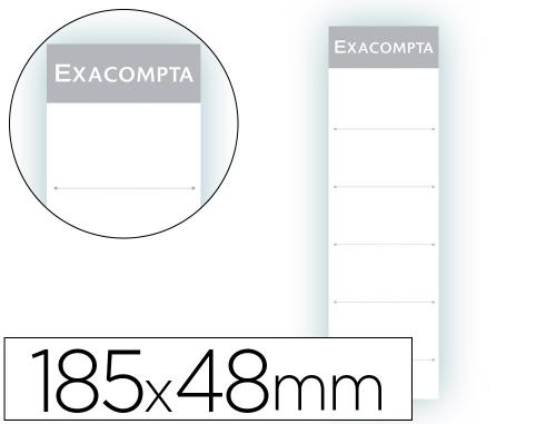 Étiquette Exacompta pour classeur à levier dos 70mm 185x48mm coloris blanc - Sachet de 10