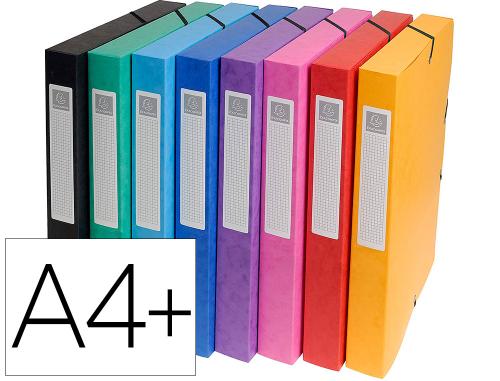 Fourniture de bureau : Boîte classement exacompta exabox carte lustrée 7/10e a4+ 25x33cm dos 2,5cm coloris assortis carton de 8