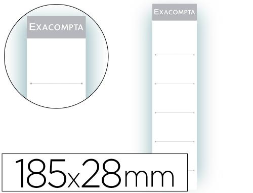 Étiquette Exacompta pour classeur à levier dos 50mm 185x28mm coloris blanc - Sachet de 10