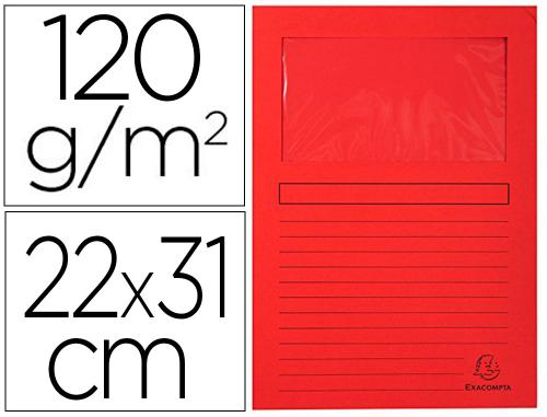 Chemise à fenêtre Exacompta Forever carte recyclée 120g/m² 22x31cm coloris rouge - Paquet de 25