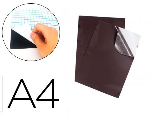 Fourniture de bureau : Coupons aimantes sodertex adhesifs 0,7mm format a4 2 pièces coloris noir
