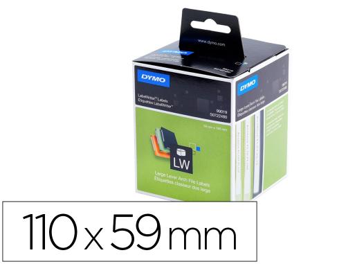 Papeterie Scolaire : Ruban etiquettes dymo labelwriter adhesive permanente 110x59mm coloris blanc 110 unites