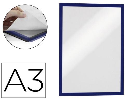 Papeterie Scolaire : Cadre affichage durable a3 adhesif contour magnetique insertion document facile visibilite recto/verso bleu lot de 2