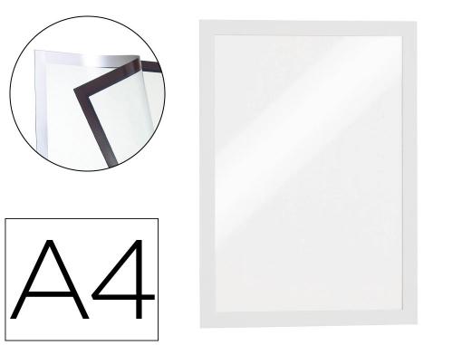 Papeterie Scolaire : Cadre affichage durable duraframe a4 adhesif visibilite recto/verso film anti-reflet blanc lot de 2