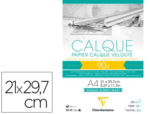 Papeterie Scolaire : Clairefontaine 97133C - Bloc encollé de Calque supérieur 50 feuilles 21x29,7 cm 90/95g