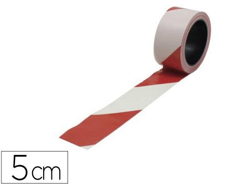 Papeterie Scolaire : Ruban signalisation viso non adhesif polypropylene tres resistant reutilisable 100mx5cm coloris rouge/blanc