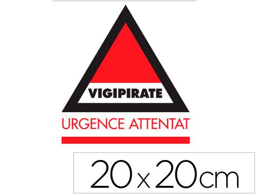 Papeterie Scolaire : Panneau de signalisation vigipirate adhesif signaletique biz urgence attentat dos adhesif 20x20cm