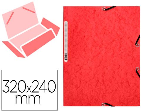 Chemise q-connect carte lustrée 375g pour documents a4 320x243mm 3 rabats coloris rouge