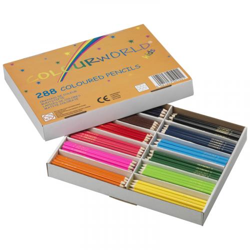 Fourniture de bureau : Crayon couleur hainenko coloriage 12 coloris assortis coffret scolaire 288 unités