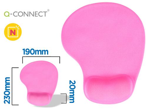 Fourniture de bureau : Tapis souris Q-connect ergonomique repose-poignet confort facilement nettoyable coloris rose