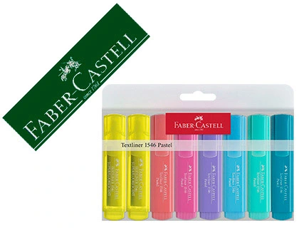 Faber-Castell Textliner 1546 - Surligneur - Pointe Biseautée - Etui de 8 - Coloris Pastel